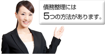 債務整理には５つの方法があります。